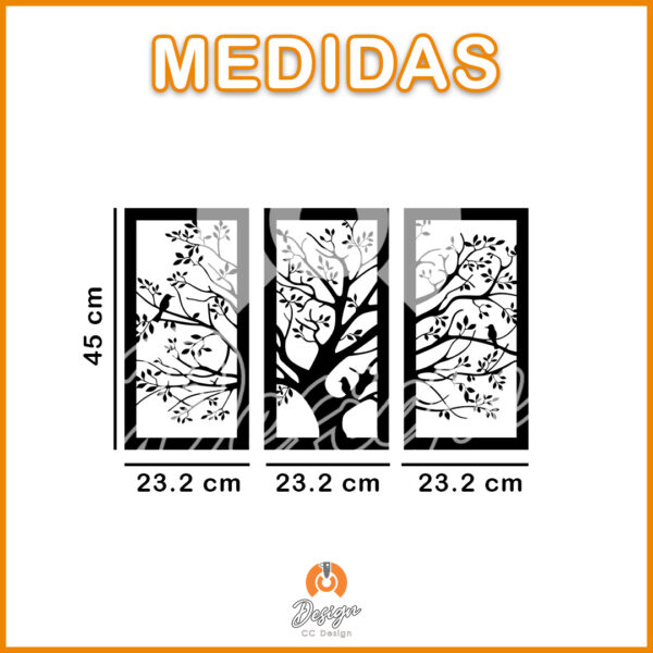 TRIPTICO ARBOL DE LA VIDA CON PAJAROS - Imagen 2