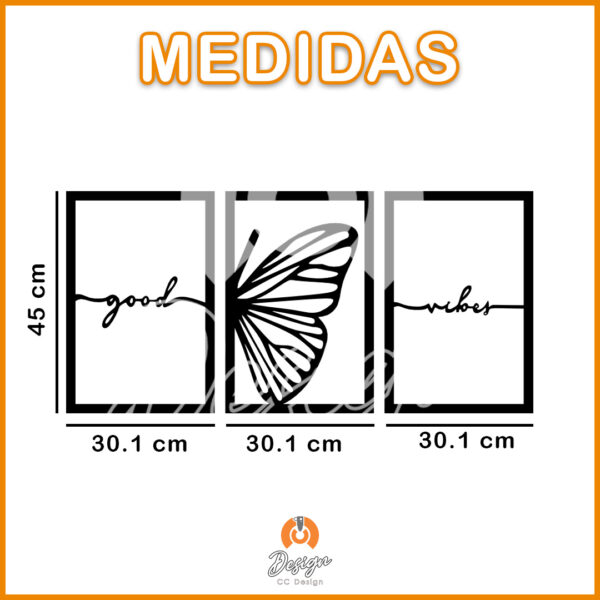 TRIPTICO GOOD VIDES MARIPOSA CURSIVA - Imagen 2