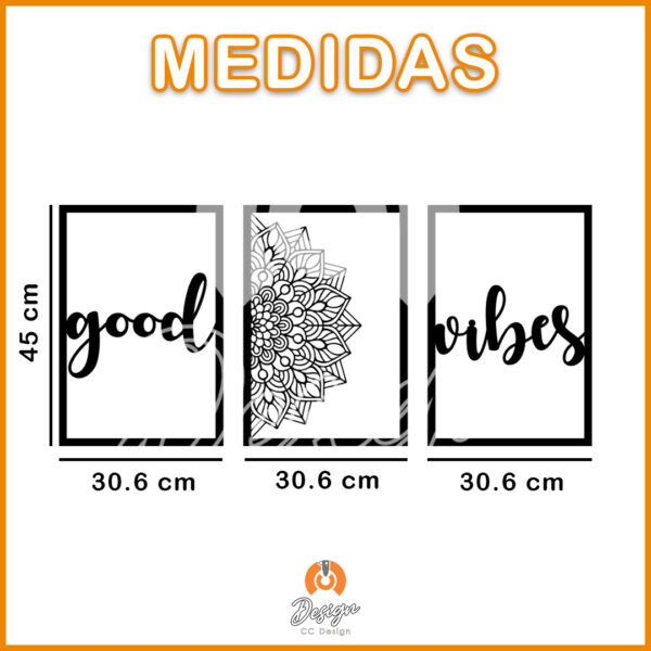 TRIPTICO GOOD VIBES MANDALA - Imagen 2
