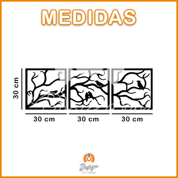 TRIPTICO ARBOL CON AVES - Imagen 2